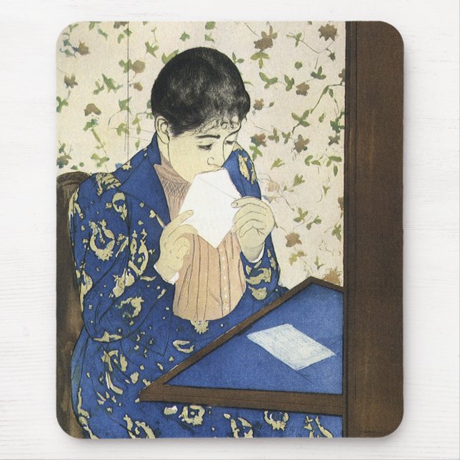 Der Brief von Mary Cassatt, Vintager Impressionism Mousepad (Vorne)
