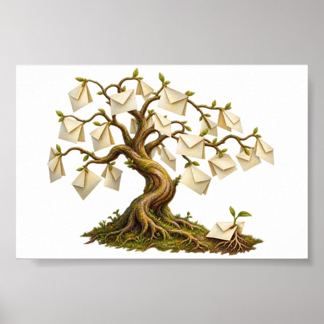 Der Briefbaum Umschläge 6x4 Poster (Vorne)