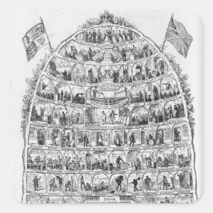 Der britische Bienenstock, 1867 Quadratischer Aufkleber