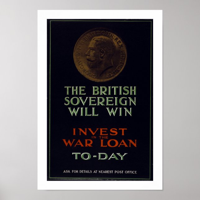 Der britische Souverän wird gewinnen (weiß) Poster (Vorne)
