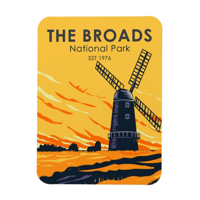 Der Broads Nationalpark England Vintag Magnet (Vertikal)