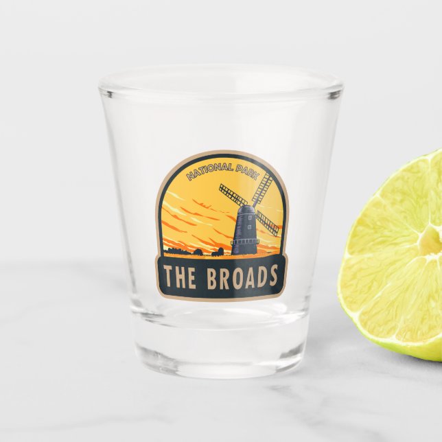 Der Broads Nationalpark England Vintag Schnapsglas (Vorderseite)