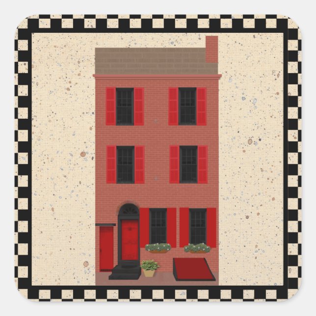 Der Brownstone-Aufkleber Quadratischer Aufkleber (Vorderseite)