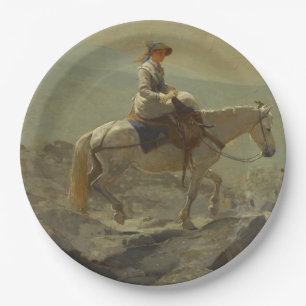 Der Brückenweg, die weißen Berge (Winslow Homer) Pappteller
