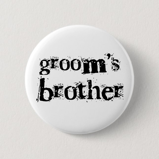 Der Bruder-Schwarz-Text des Bräutigams Button (Vorderseite)