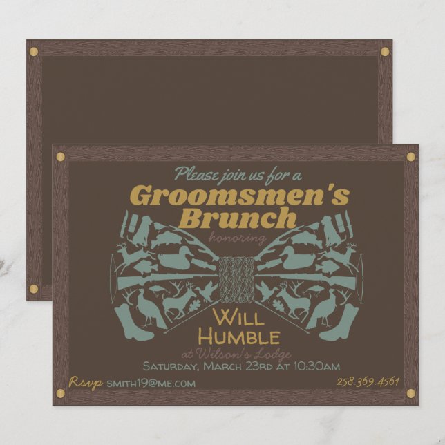 Der Brunch-Einladung der Trauzeugen des Jägers Einladung (Vorne/Hinten)