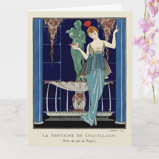 Der Brunnen der Muschel von George Barbier Karte (Orchidee)
