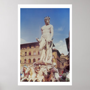 Der Brunnen von Neptun, Detail der Zahl von N Poster