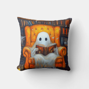 Der bücherliebende Geist Gemütliche Halloween-Bi Kissen