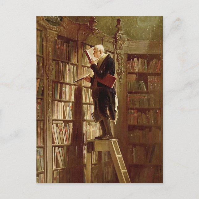Der Bücherwurm Postkarte (Vorderseite)