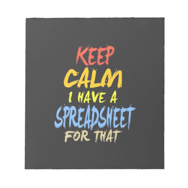 Der Buchhalter hat dafür eine Tabelle Notizblock (Vorderseite)