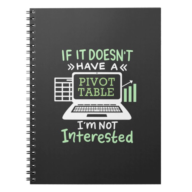 Der Buchhalter hat eine Pivot-Tabelle Notizblock (Vorderseite)