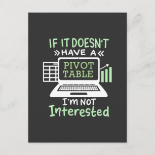 Der Buchhalter hat eine Pivot-Tabelle Postkarte