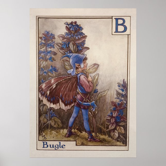 Der Buchstabe B - Bugle - von Cicely Mary Barker Poster (Vorne)