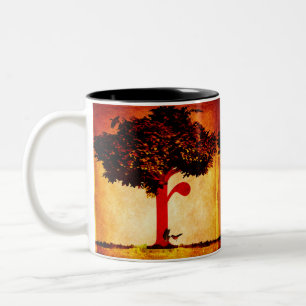 Der Buchstabe R Zweifarbige Tasse