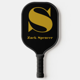 Der Buchstabe "S" und ein persönlicher Name Schwar Pickleball Schläger