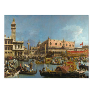 Der Bucintoro, der von Canaletto zum Molo zurückke Fotodruck