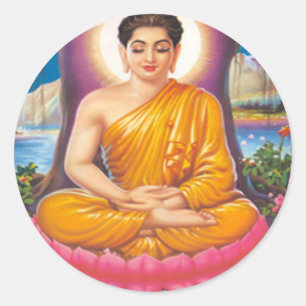 Der Buddha Runder Aufkleber