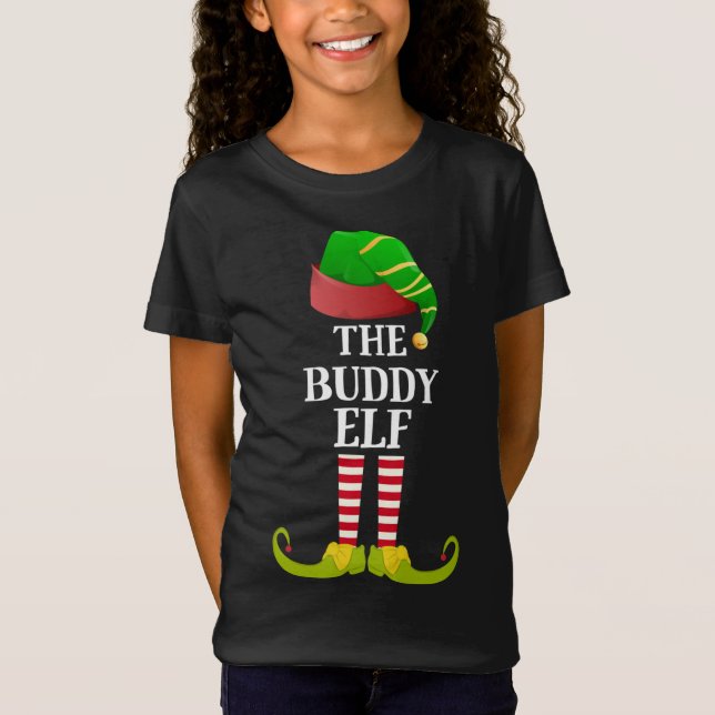 Der Buddy Elf Weihnachten Funny Pajamas Weihnachte T-Shirt (Vorderseite)