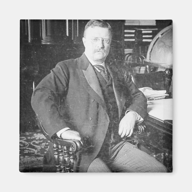 Der Bull Elch Teddy Roosevelt Vintag Magnet (Vorne)