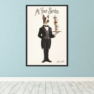Der Bull Terrier Butler Leinwanddruck