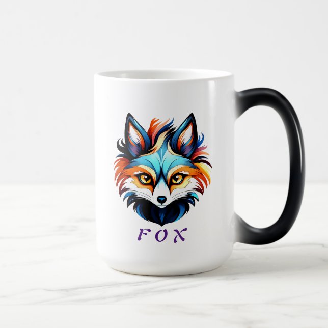 Der Bunte Fuchs - Kopf Portrait Verwandlungstasse (Rechts)