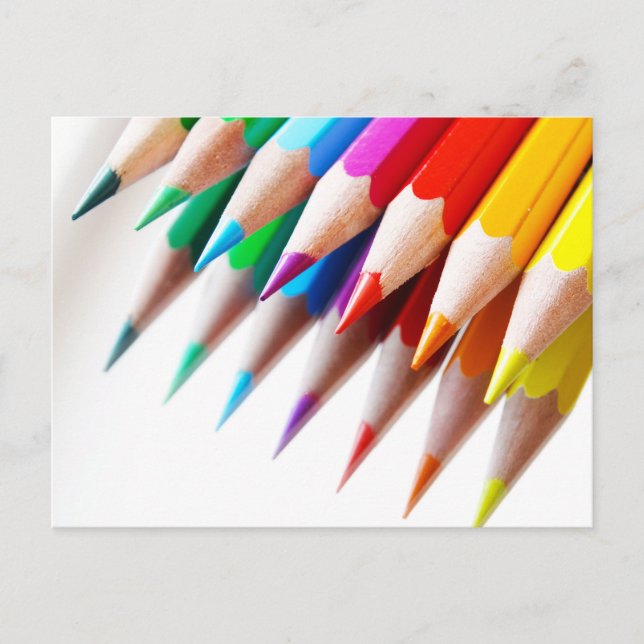 Der bunte gefärbte Regenbogen zeichnet Foto an Postkarte (Vorderseite)