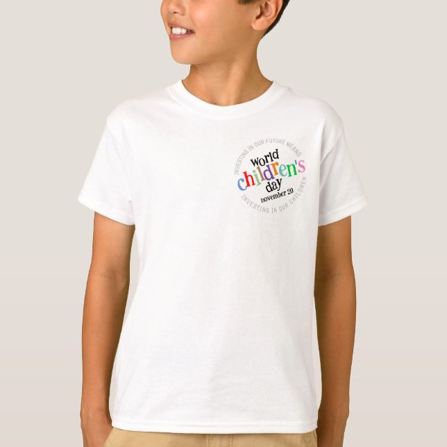 Der bunte glückliche Weltkindertag T-Shirt (Vorderseite)