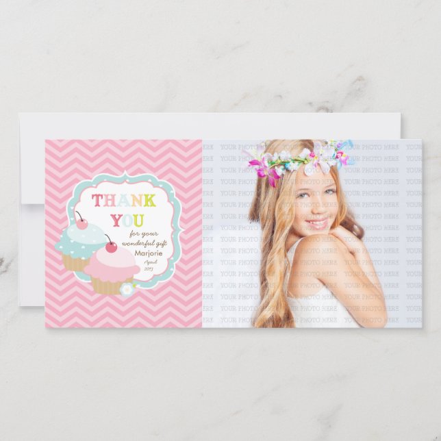 Der bunte Kuchen-Spaß danken Ihnen Dankeskarte (Vorderseite)