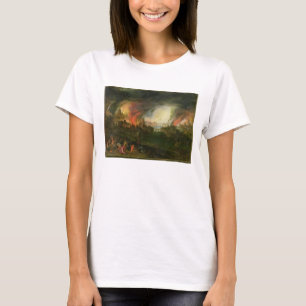 Der Burning von Troja (Öl auf Kupfer) T-Shirt