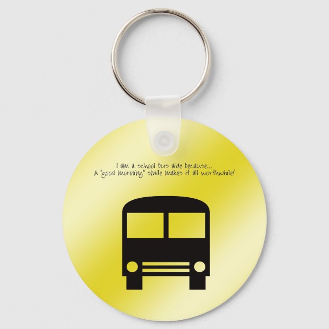 Der Bus fuhr einen guten schwarzen Lächeln-Bus Schlüsselanhänger (Vorderseite)