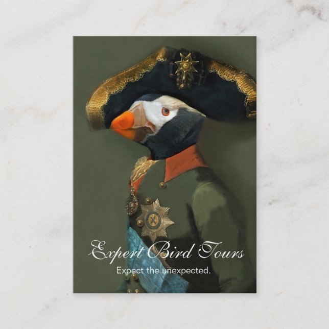 Der büscheliger Papageientaucher-General - Visitenkarte (Vorderseite)