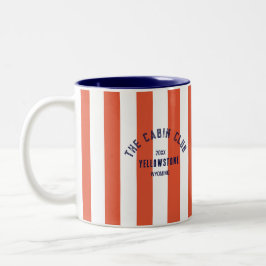 Der Cabin Club Custom Wappen Roter Park Streifen Zweifarbige Tasse