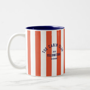 Der Cabin Club Custom Wappen Roter Park Streifen Zweifarbige Tasse