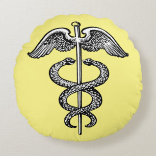 Der Caduceus Rundes Kissen