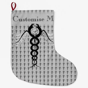 Der Caduceus (Schwarzes) Großer Weihnachtsstrumpf