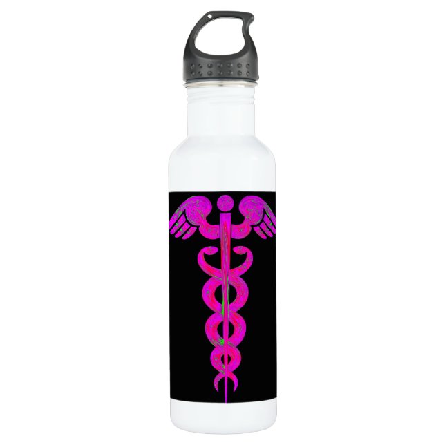 Der Caduceus-Wasser-Flasche der Krankenschwester Trinkflasche (Vorderseite)