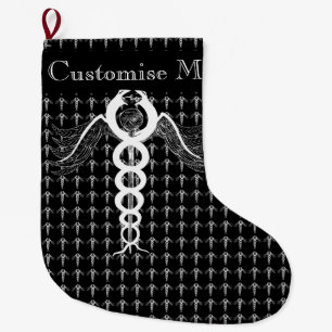 Der Caduceus (weiß) Großer Weihnachtsstrumpf