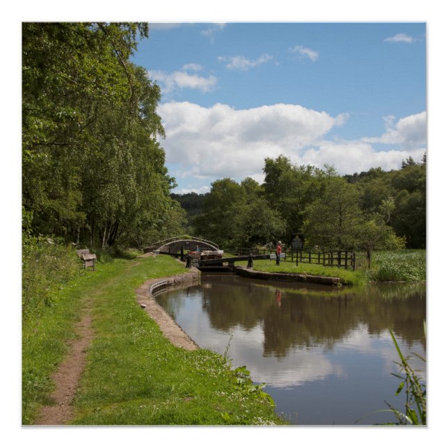 Der Caldon Canal Cheddleton Staffordshire Poster (Vorderseite)