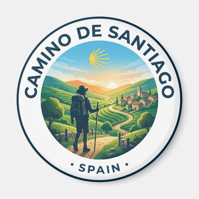 Der Camino de Santiago Spanien Magnet (Vorne)