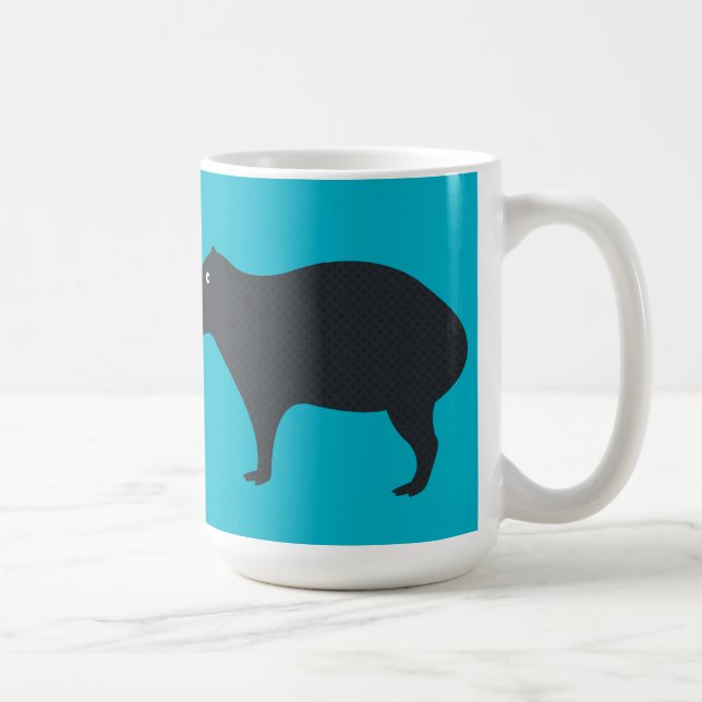 Der Capybara passt Tasse auf (Rechts)