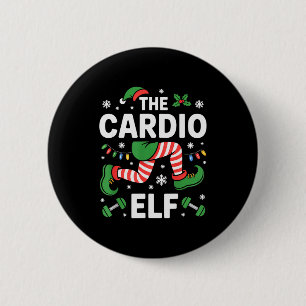 Der Cardio-Elf lustige Fitness-Weihnachts-Gym-Work Button
