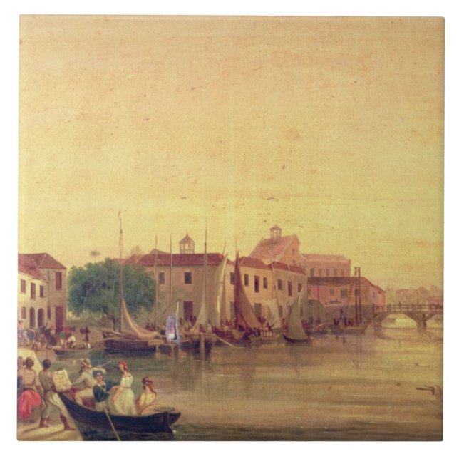 Der Careenage, Bridgetown, Barbados, c.1848 Fliese (Vorderseite)