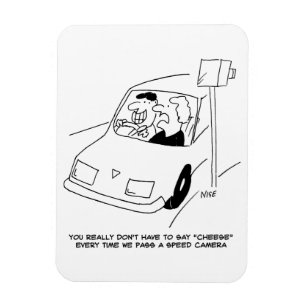Der Cartoon der Funny Speed Camera zeigt, wie man Magnet