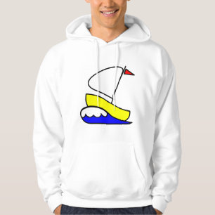 Der Cartoon-Segel-Boots-Strickjacke der Männer Hoodie