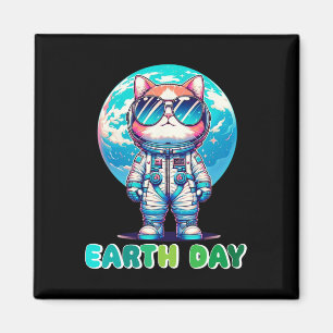 Der Cat Astronaut des Earth Day Rette die Welt Magnet