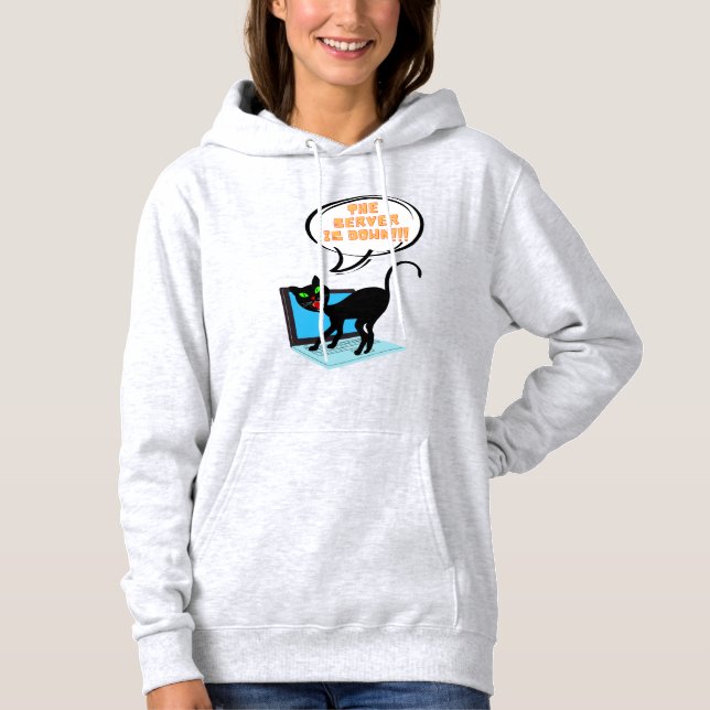 Der Cat-Sprichwort-Server ist ausgefallen Hoodie (Vorderseite)