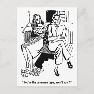 Der Cavemen-Typ, Verabredet Paar, Spaß, Vintag Postkarte