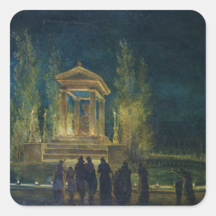 Der Cenotaph von Jean-jacques Rousseau Quadratischer Aufkleber