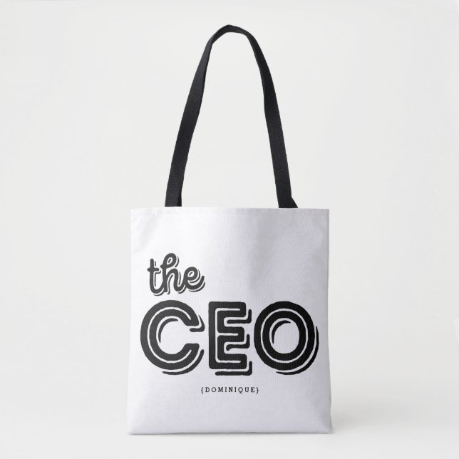 Der CEO Retro Typografy Personalisiert Polka Dots Tasche (Vorderseite)